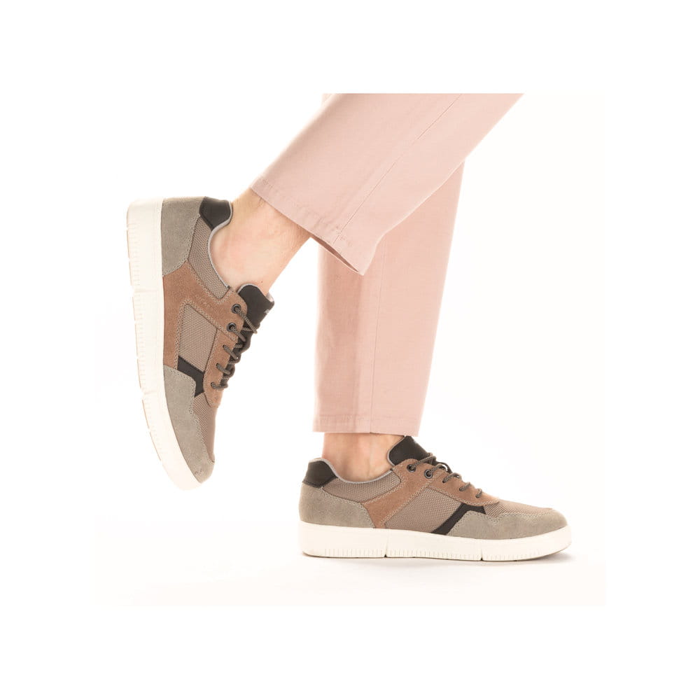 Rieker Herren Sneaker Low platingrau-nussbraun