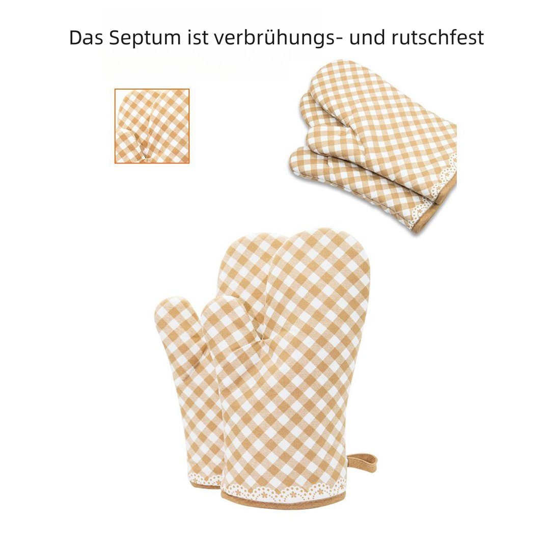 YANN Topfhandschuhe Koch-/Back-Anti-Rutsch-Handschuhe, (Ofenhitzebeständige Handschuhe), Mikrowellen-Hitzeschutzhandschuhe