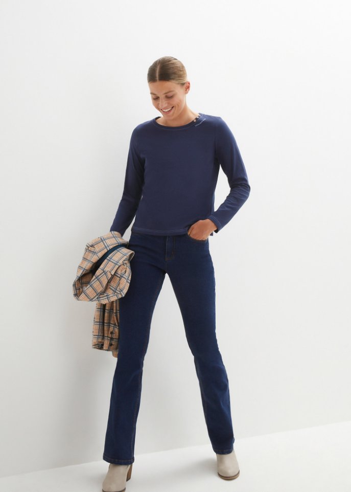 Langarmshirt mit Zierknöpfen