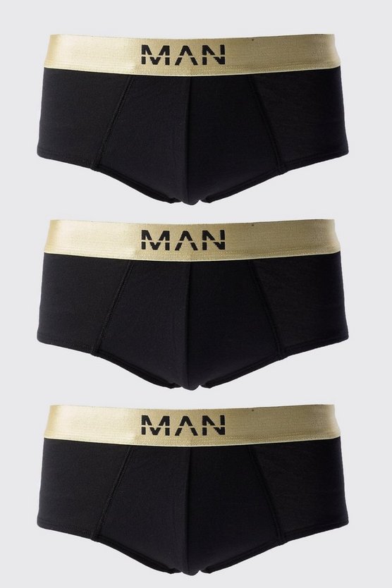 3er-Pack Man-Dash Boxershorts mit Gold-Bund