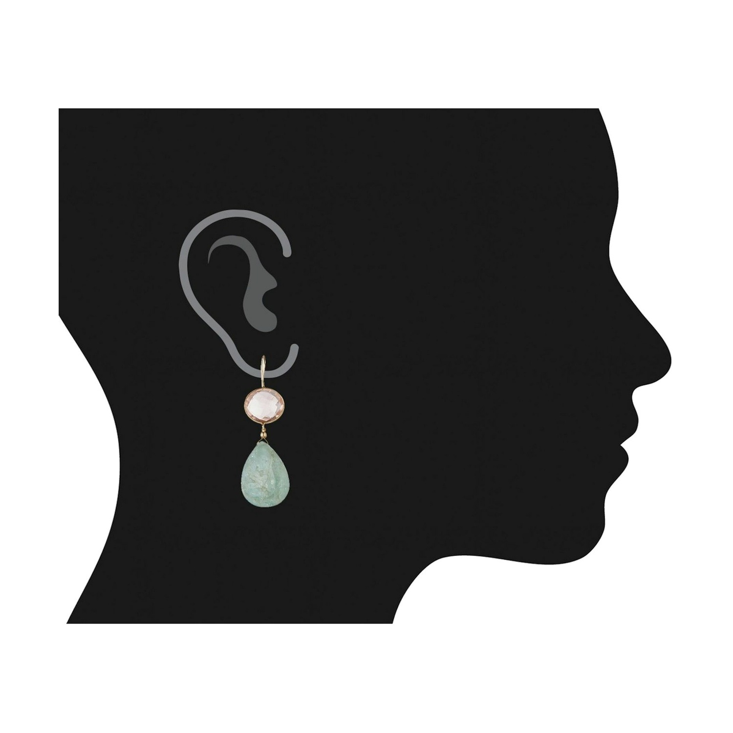 Ohrringe 'Aquamarin und Rosenquarz Tropfen'