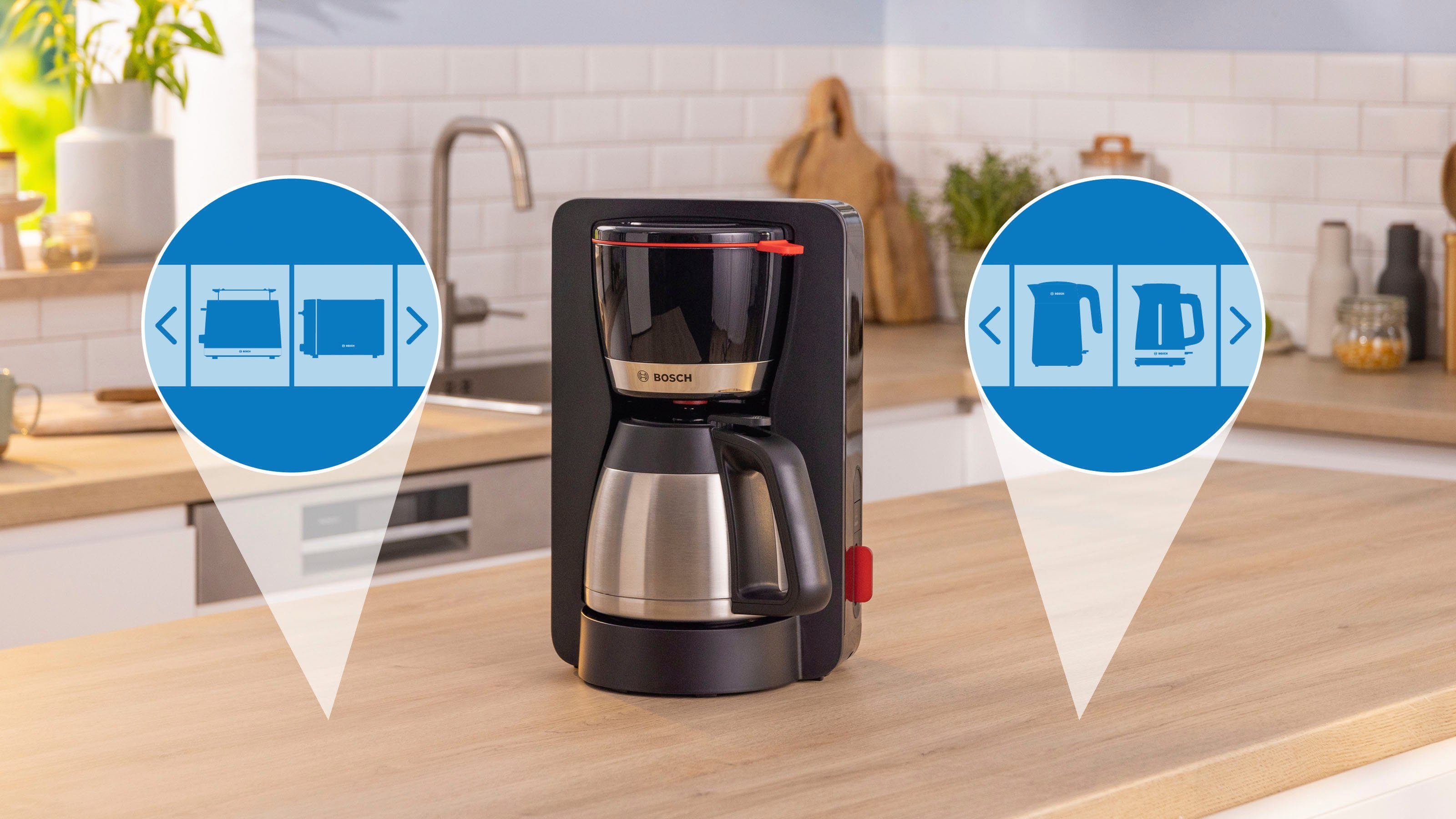 BOSCH Filterkaffeemaschine MyMoment TKA6M273, 1,1l Kaffeekanne, Papierfilter 1x4, für 8-12 Tassen, Aroma intense, Entkalkungsprogramm,Thermokanne,1200 W