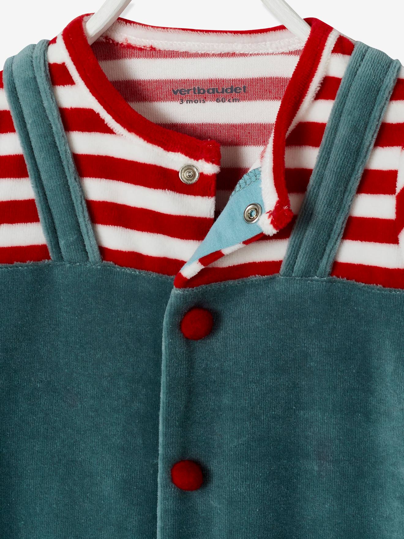 Vertbaudet Baby Weihnachts-Geschenkset: Strampler & Lätzchen - tanne