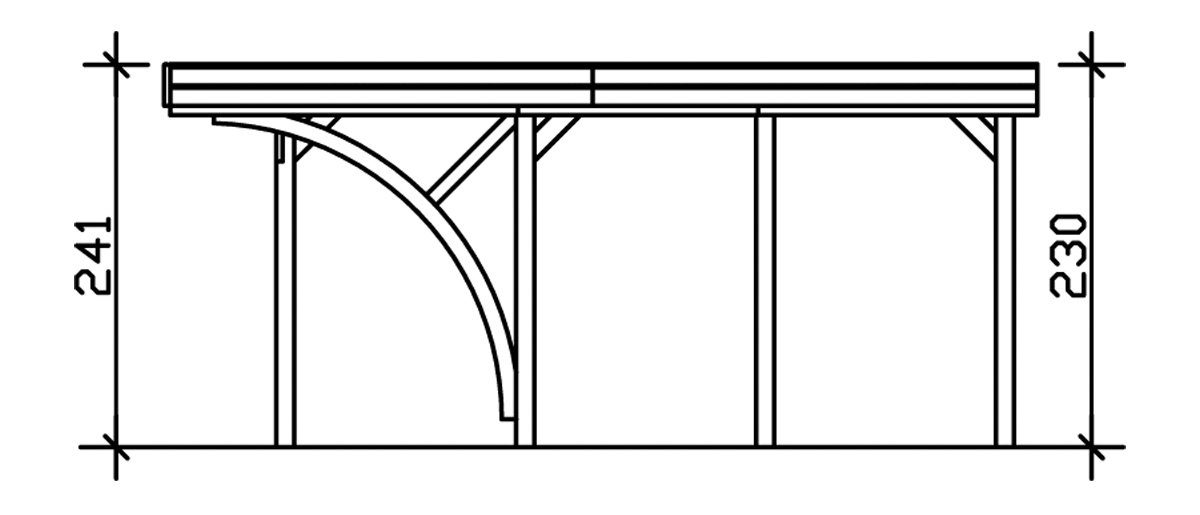 Skanholz Einzelcarport Friesland 5, BxT: 314x555 cm, 210 cm Einfahrtshöhe