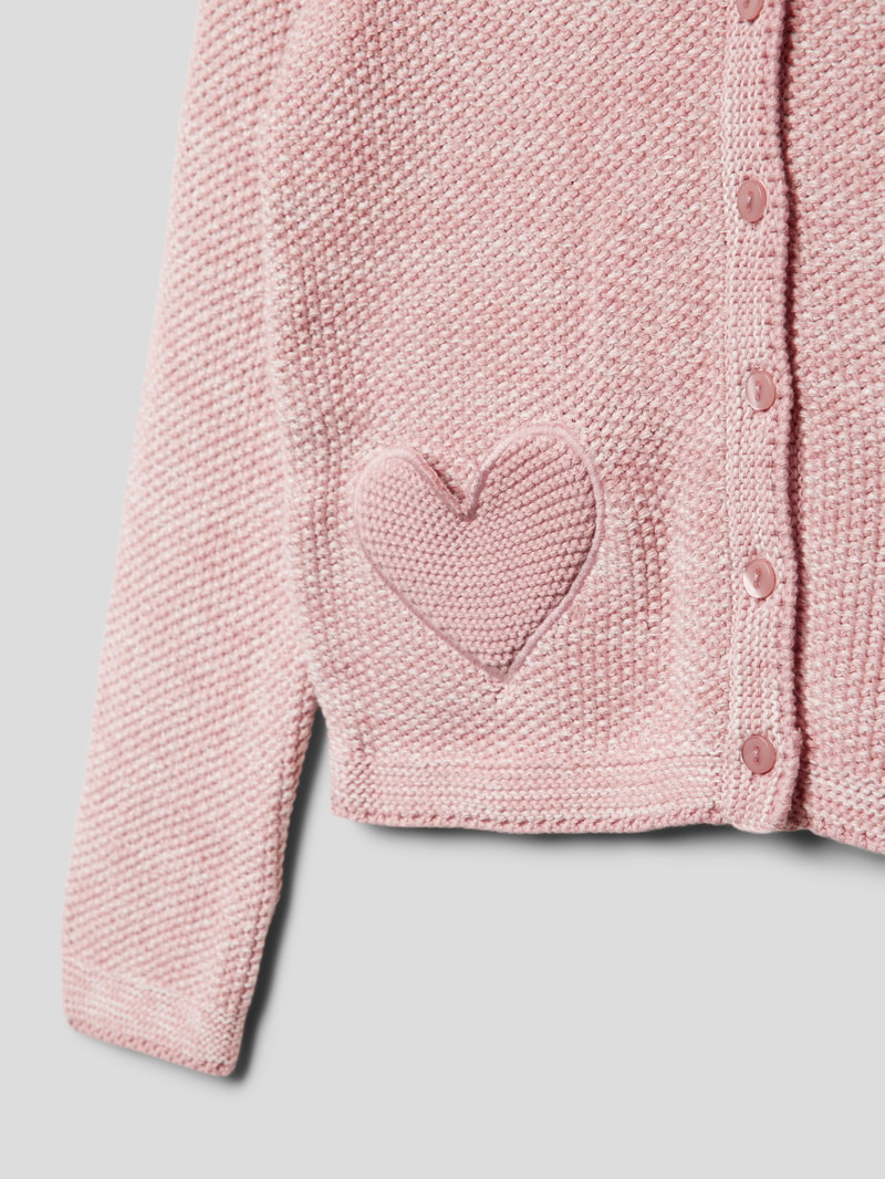 Cardigan mit Motiv-Stitching in altrosa