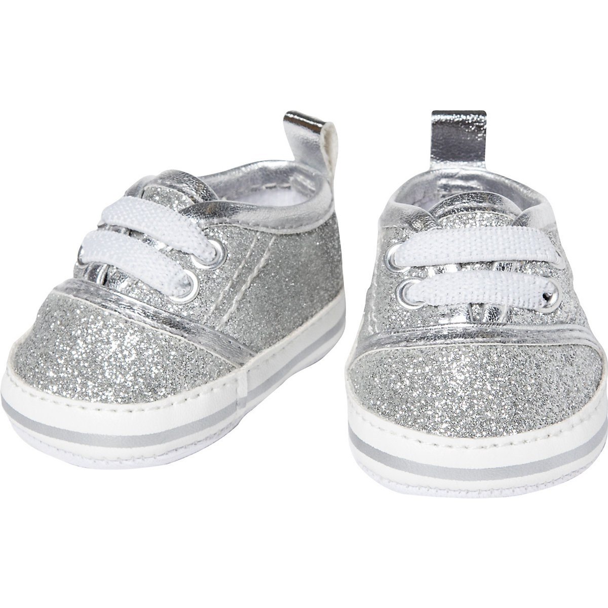 Puppen-Glitzer-Sneakers, silber, Gr. 30-34 cm