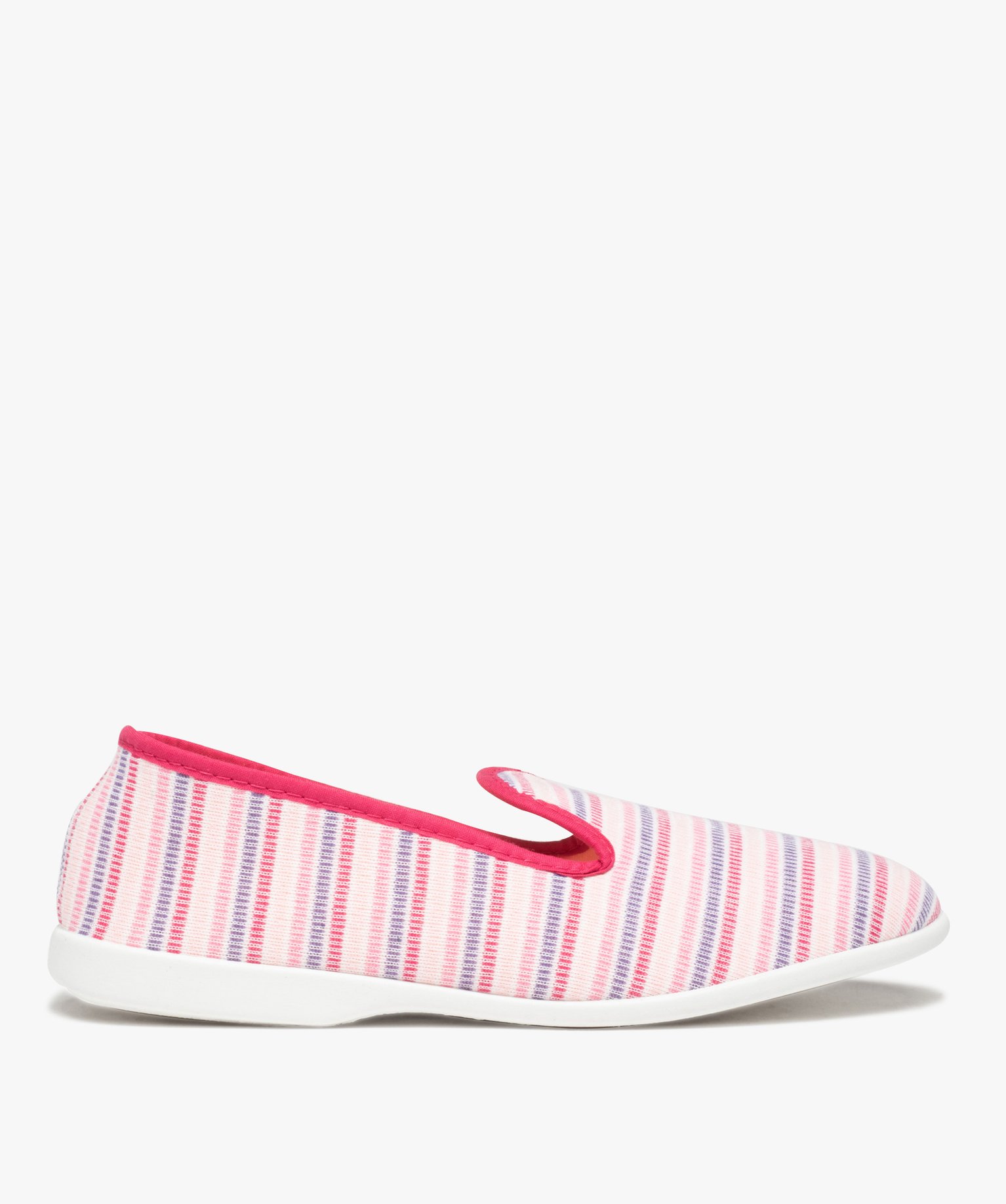 Chaussons femme style charentaises rayées divers | GEMO