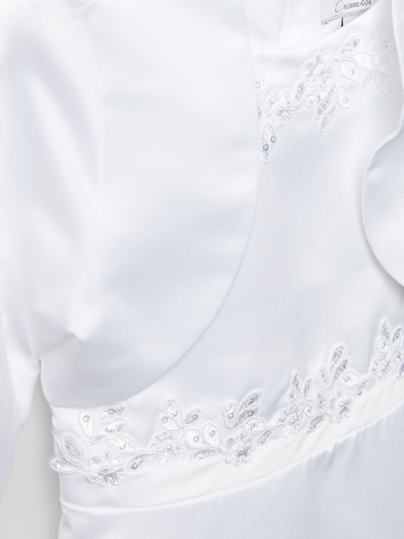 Kleid mit Zierbesatz in weiß