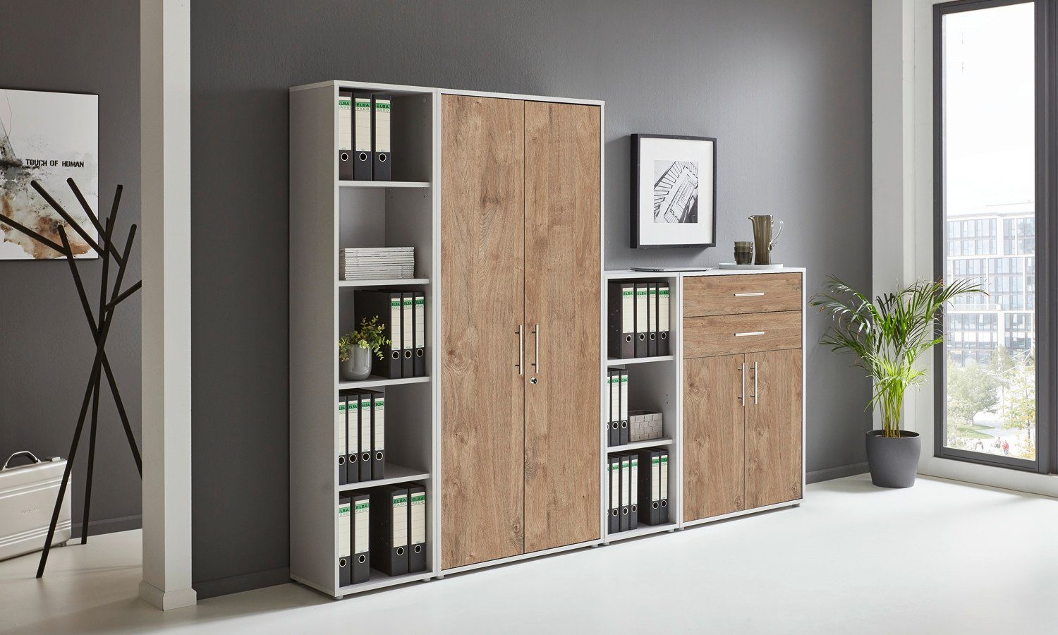 BMG Möbel Aktenschrank Tabor (Set 22, Büroschrank abschließbar mit Metallgriffen) Made in Germany