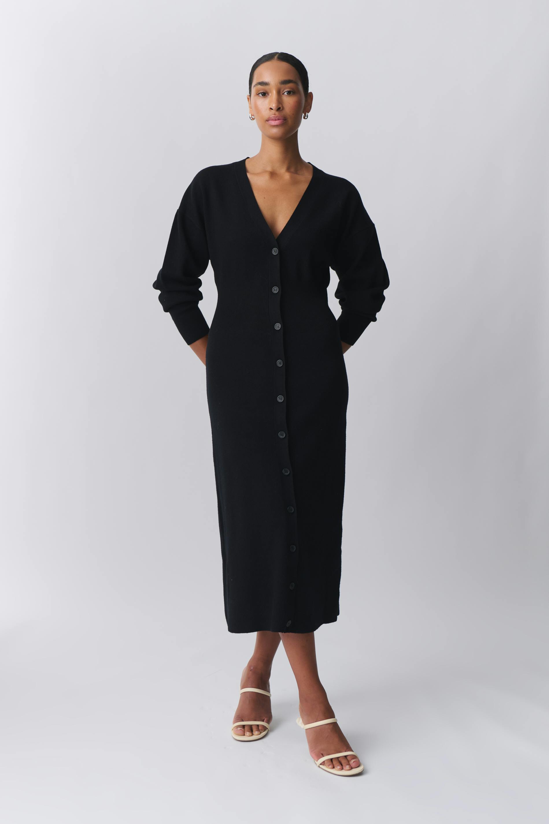 Knitted button down dress