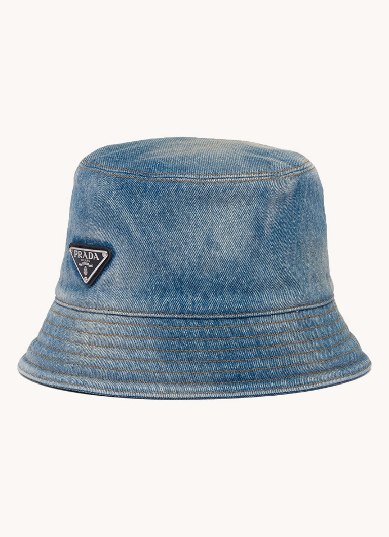 Prada  Bucket hoed van denim met logo