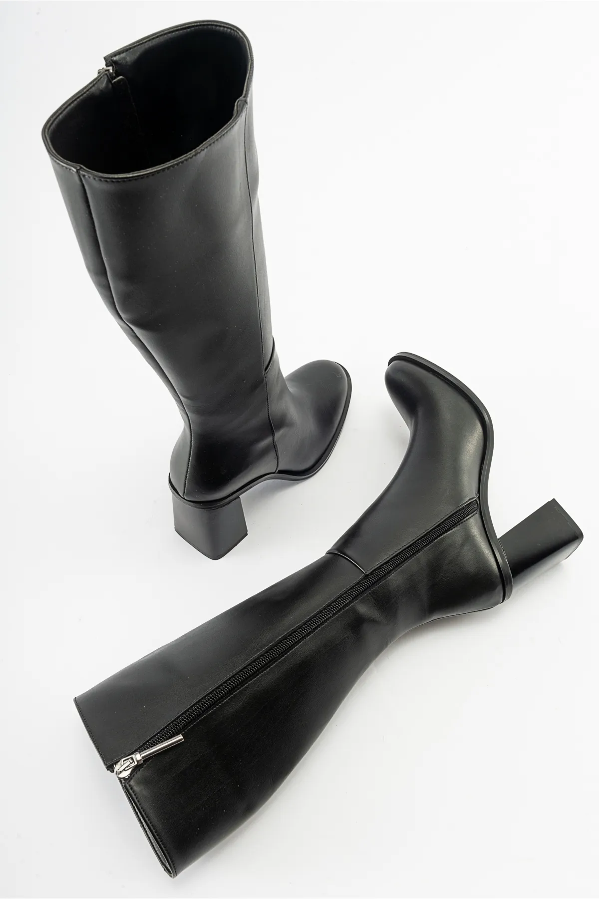 LuviShoes  MARANTA Black Skin Damen-Stiefel mit Absatz