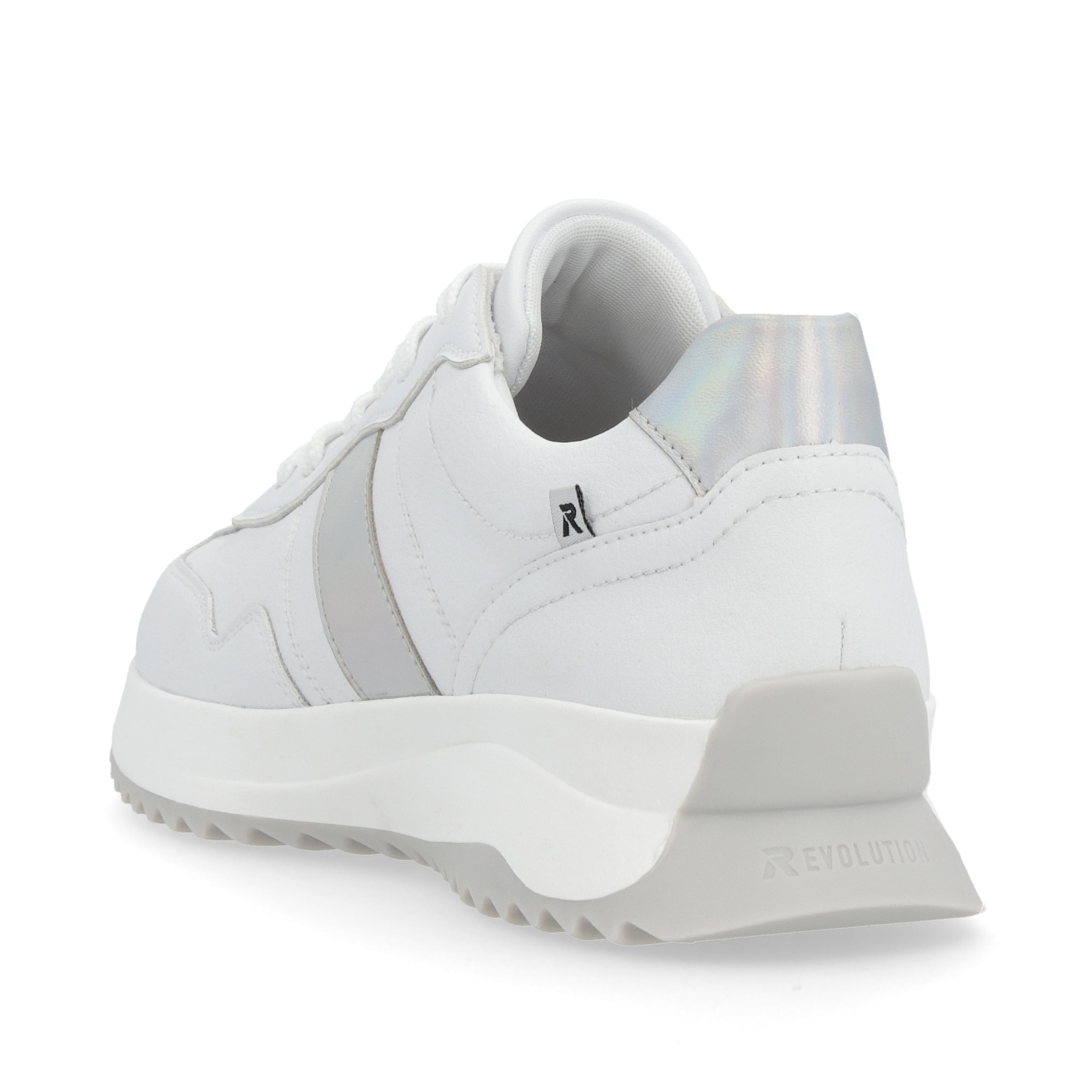 Rieker Damen Sneaker Low pearl-white silver-metallic