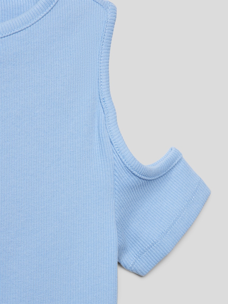 T-Shirt in Ripp-Optik in bleu