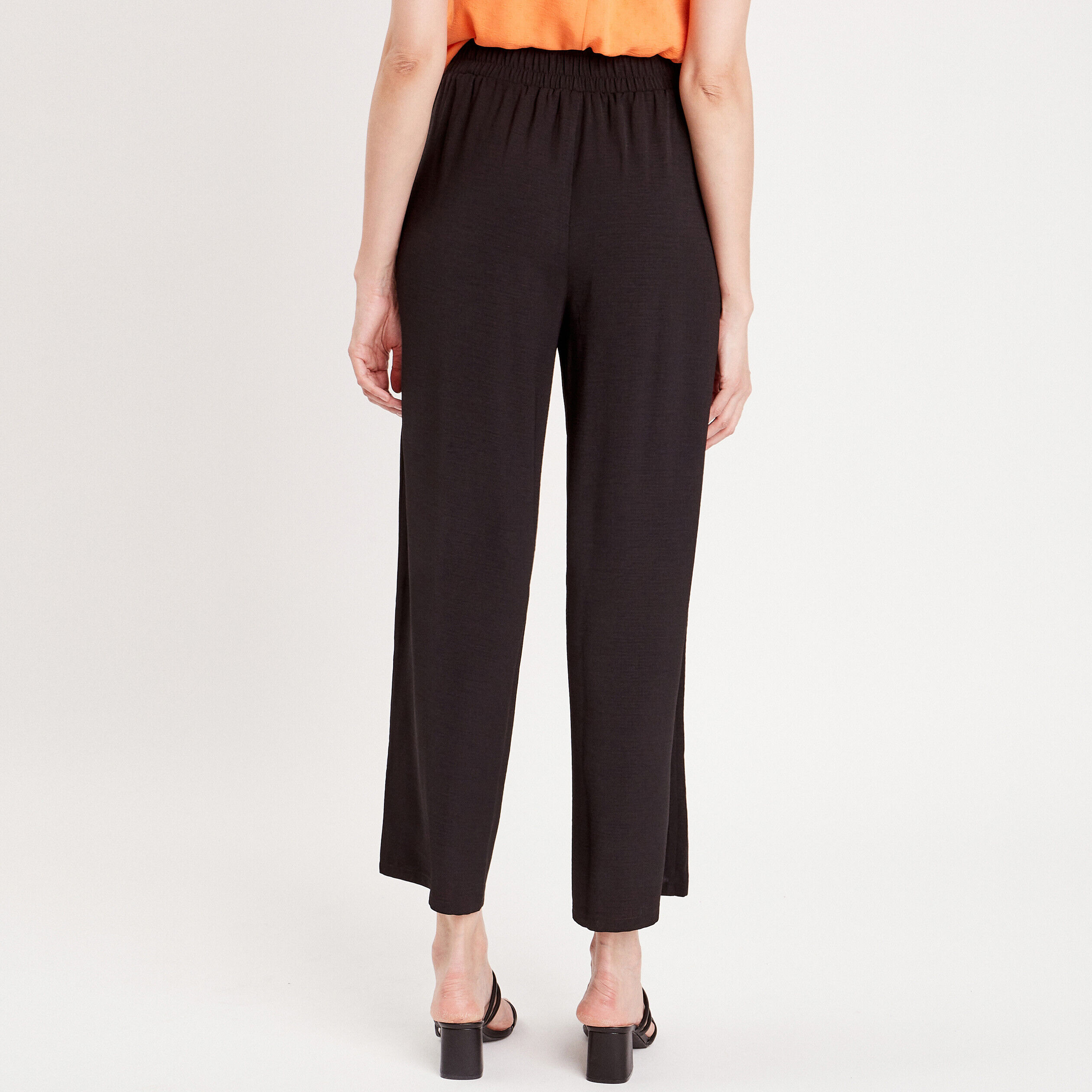 Pantalon large fluide noir femme | Cache Cache