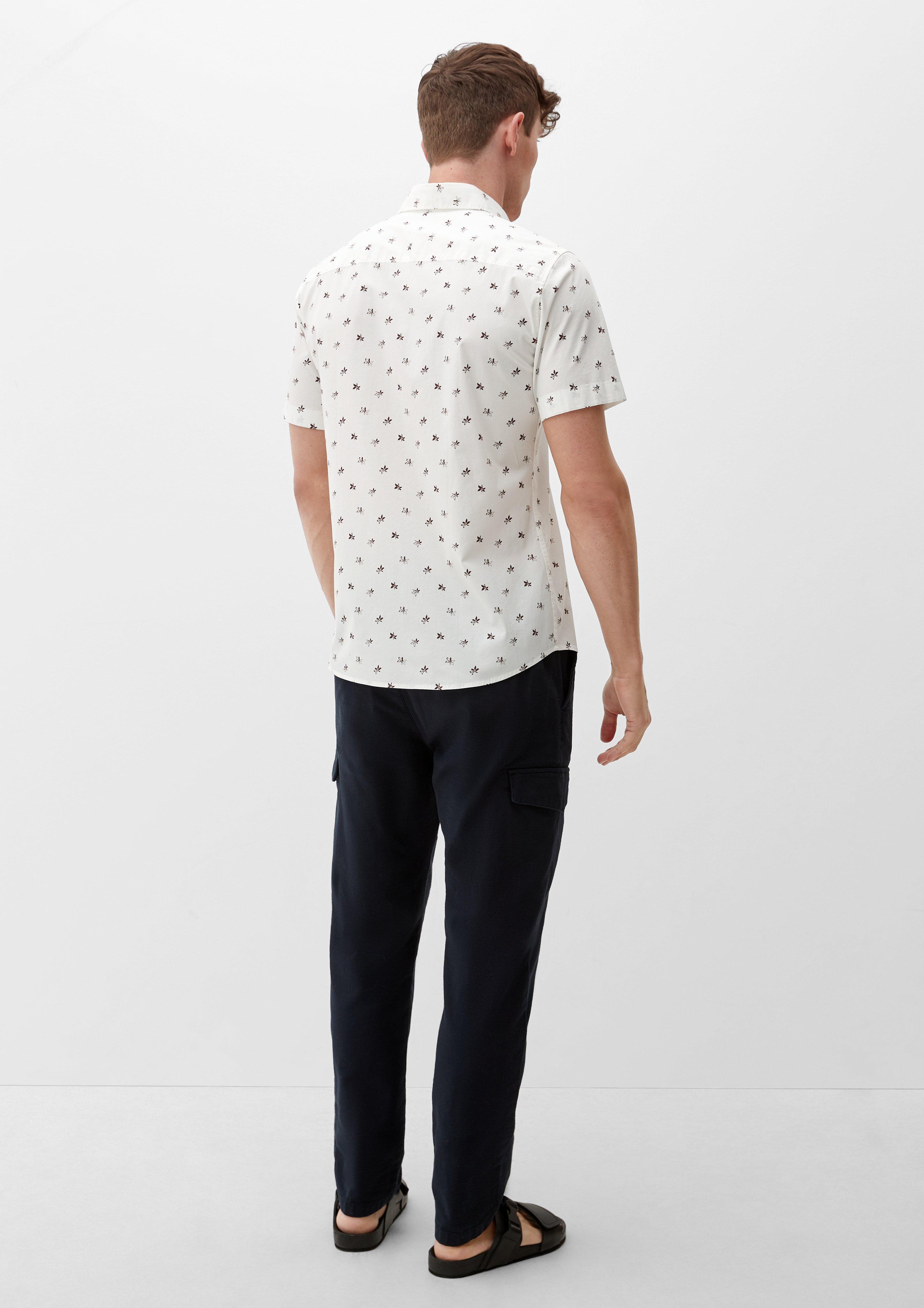 Slim: Kurzarmhemd aus Baumwollstretch  2130995-01A1