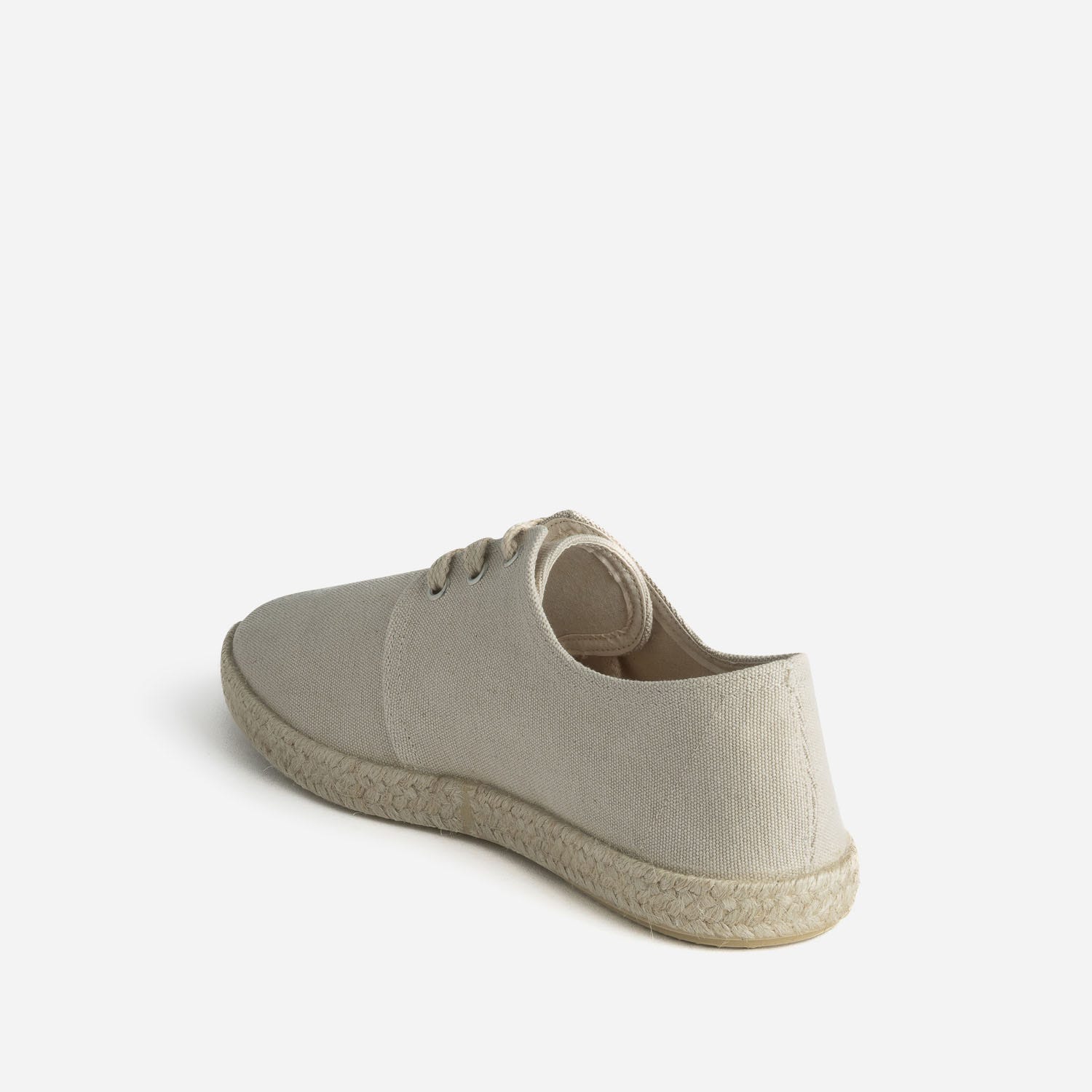 Espadrille beige en toile à lacet