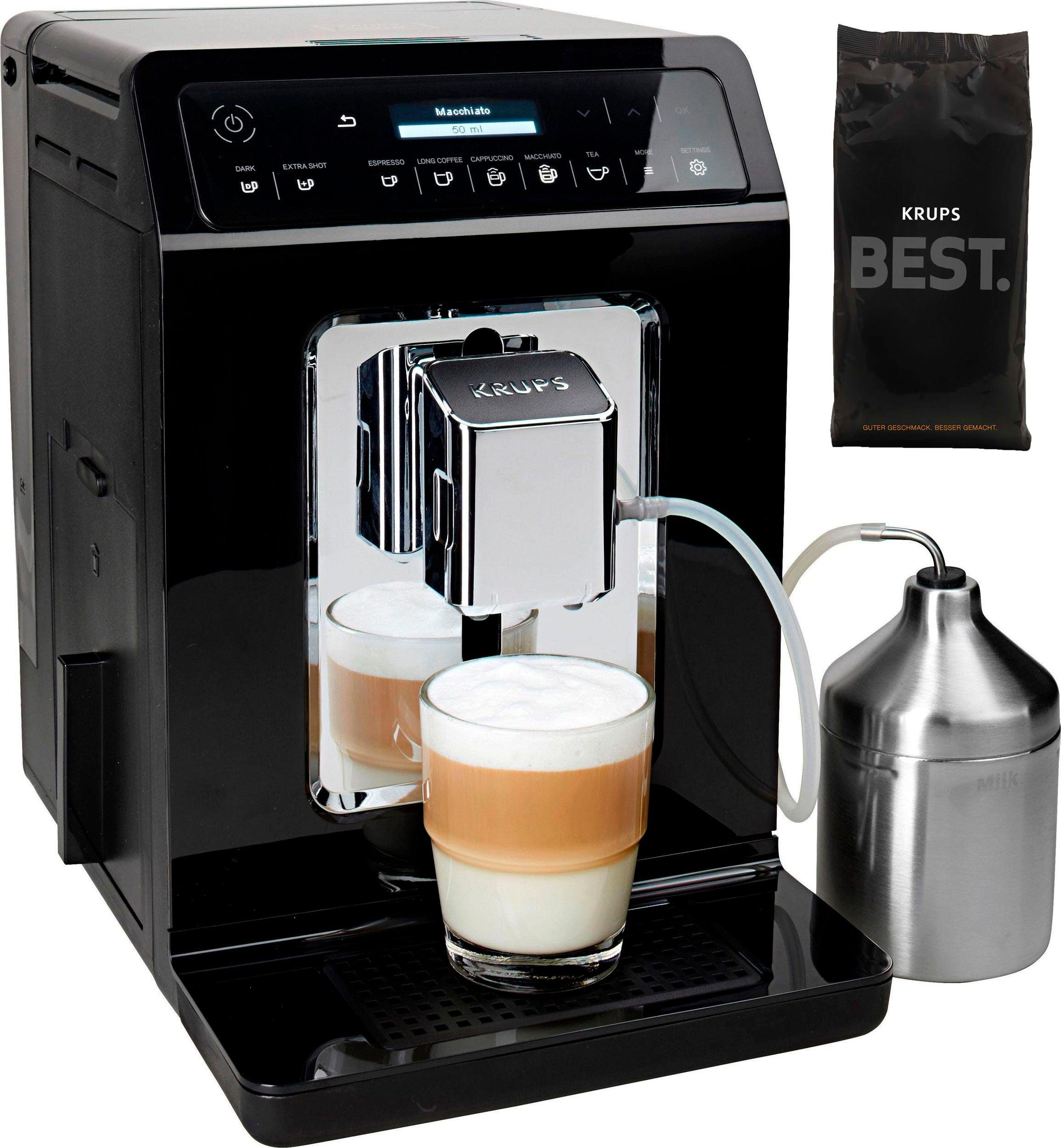 Krups Kaffeevollautomat EA8918 Evidence, OLED-Display, 12 Kaffee- und3 Tee-Variationen, 2-Tassen Funktion