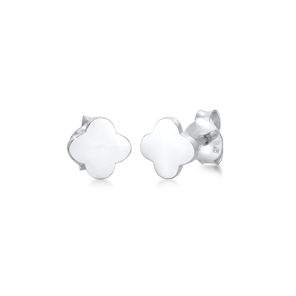 Elli Elli Boucles d'Oreilles Trèfle Basic Minimal Clous d'Oreille Femme - (925/1000) A Boucles d'oreilles