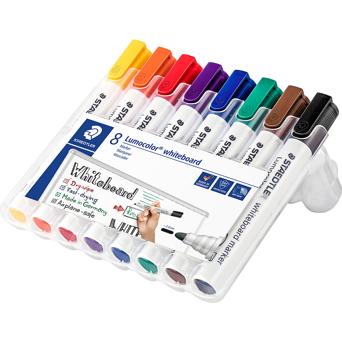 Lumocolor® Whiteboard Marker 2 mm, 8 Farben in Aufstellköcher