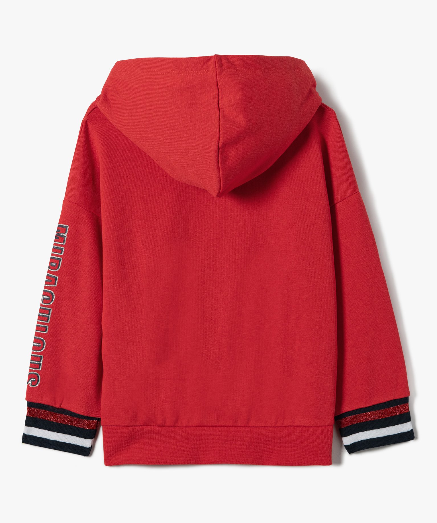 Sweat fille à capuche coupe asymétrique - Miraculous rouge | GEMO