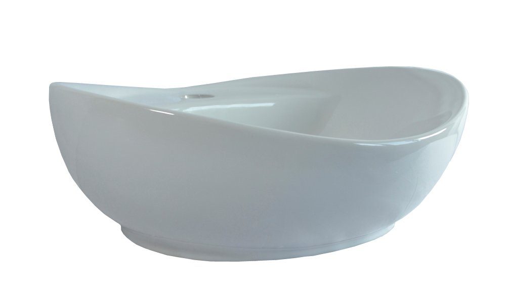Preero Aufsatzwaschbecken Aufsatzwaschbecken oval, Keramik 40,5x32,5cm, Waschbecken klein