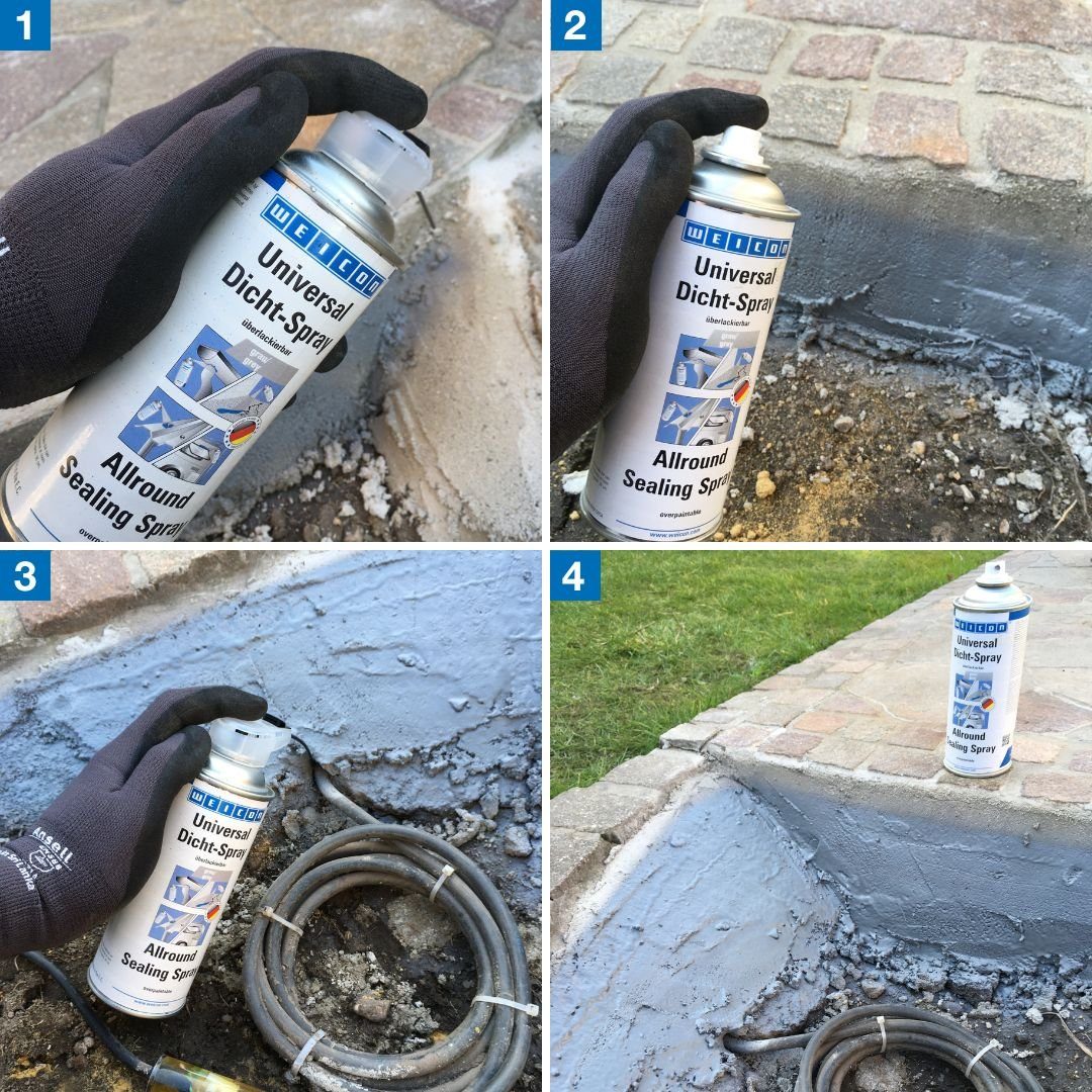 WEICON Dichtstoff Universal Dicht-Spray, sprühbarer Kunststoff zum Abdichten, 400 ml, Überlackierbar, Für Innen- und Außenbereiche