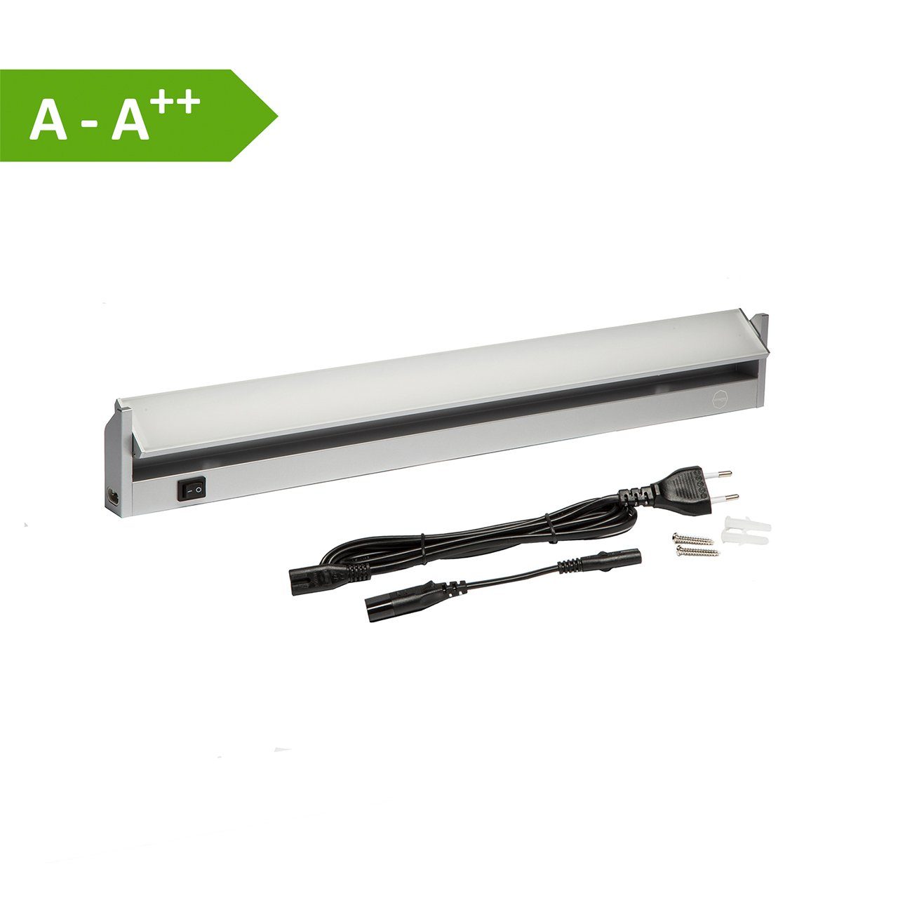 Oktaplex lighting LED Unterbauleuchte Rota 10W 58cm 230V Unterschrankleuchte LED, schwenkbar, LED fest verbaut, Neutralweiß, 4000K Küche Lichtleiste Aluminium mit Schalter