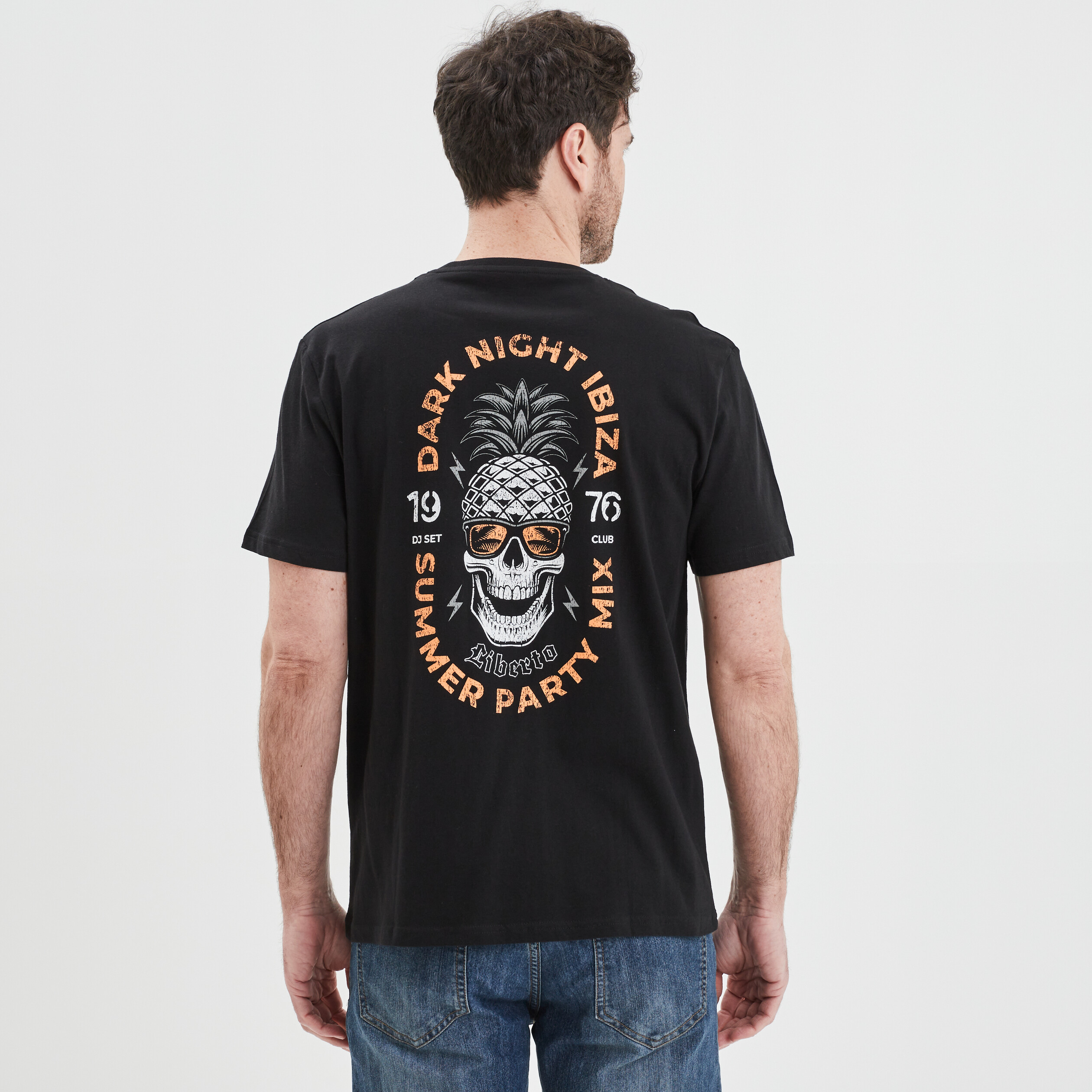 T-shirt manches courtes Liberto noir homme | La Halle