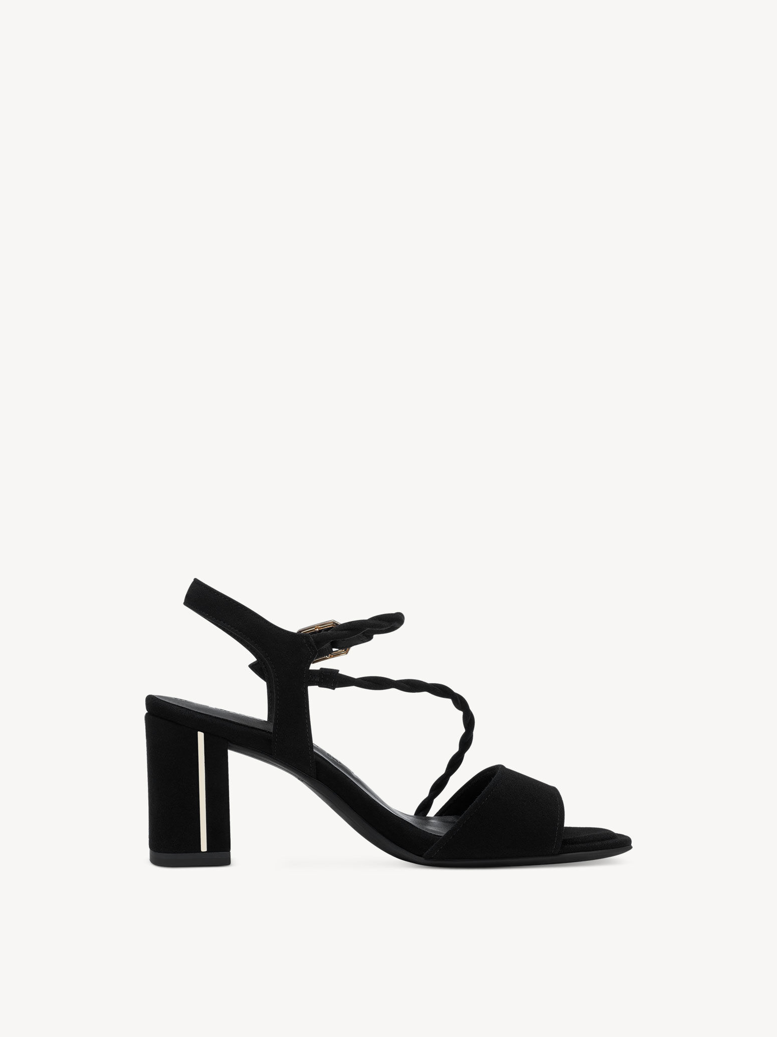 Sandale à talon en cuir - noir