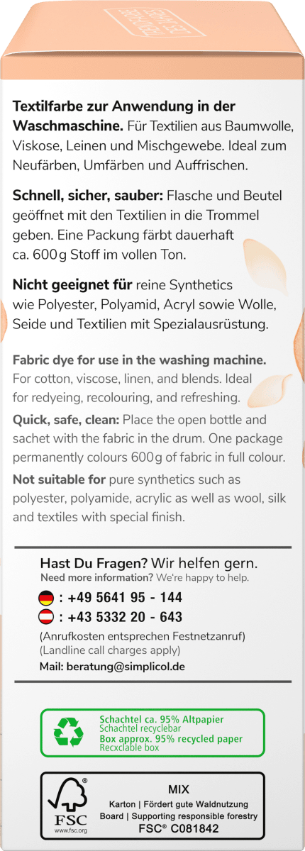 Textilfarbe intensiv Peach-Splash, 1 St