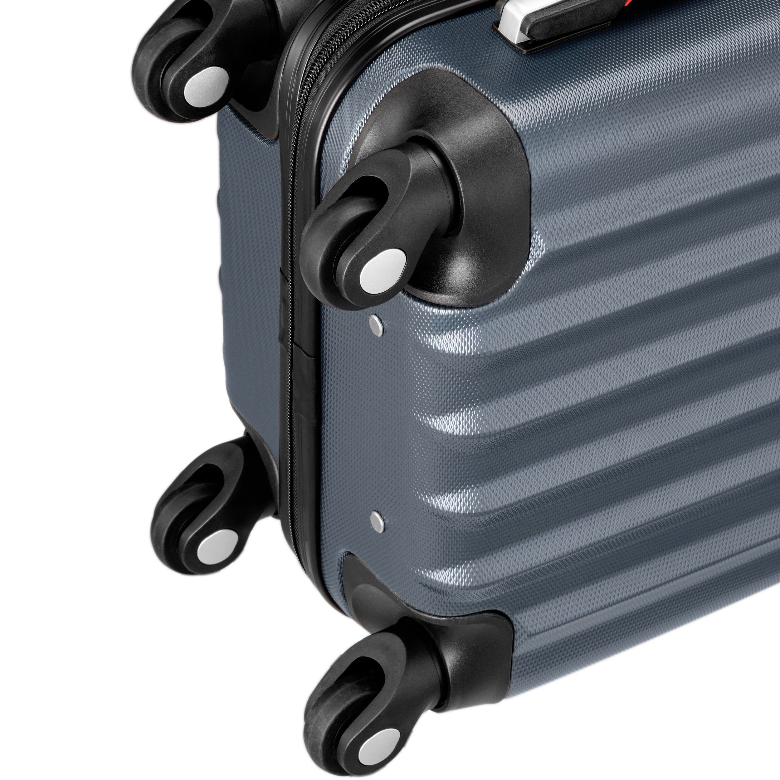 *KOFFER-BARON* Hartschalen-Trolley Kofferset Basic Hartschalenkoffer-Set 3-tlg. (M/L/XL) ABS, grau