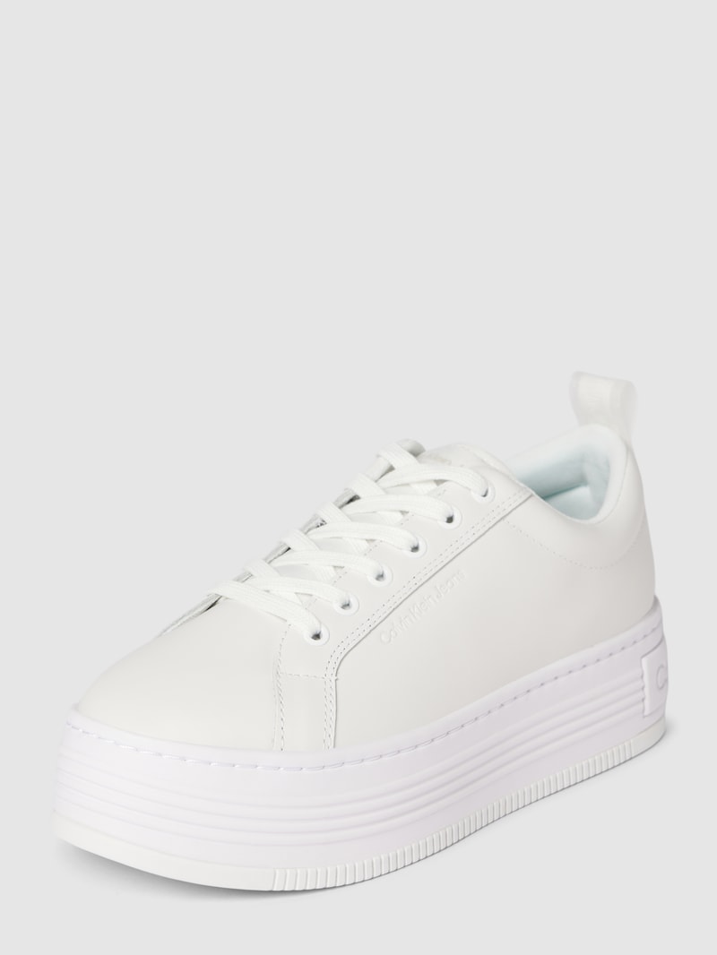 Sneaker aus Leder-Mix Modell 'BOLD' in weiss