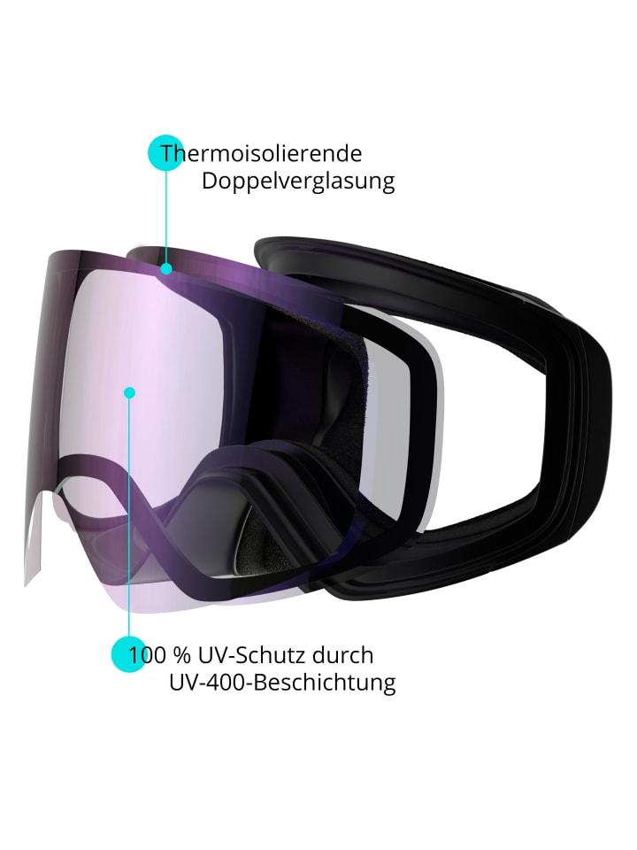 YEAZ STEEZE Ski- und Snowboard-Brille pink/weiss in weiß günstig kaufen onesize