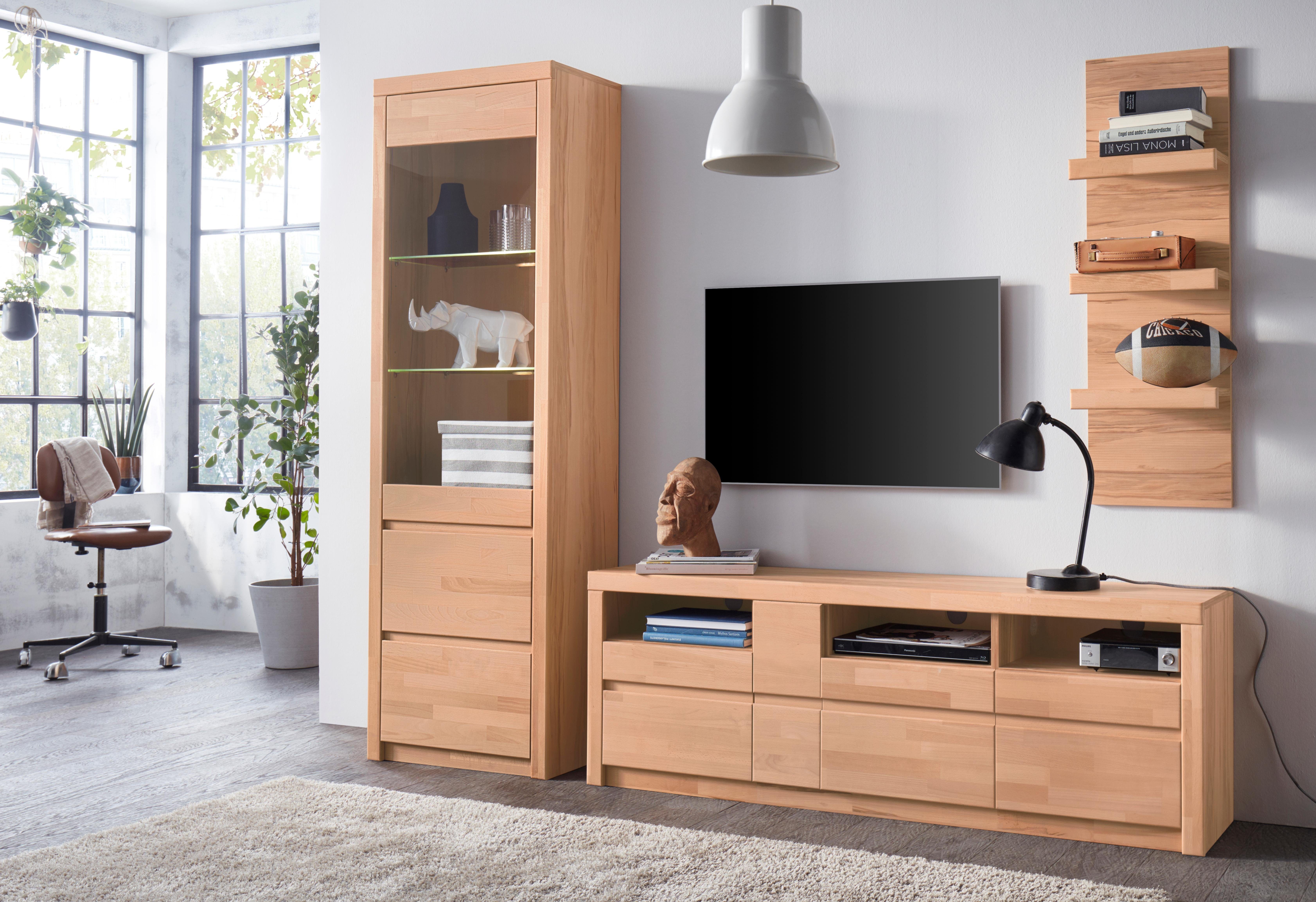 Woltra Wohnwand Silkeborg, (Set, 3-St), teilmassives Holz