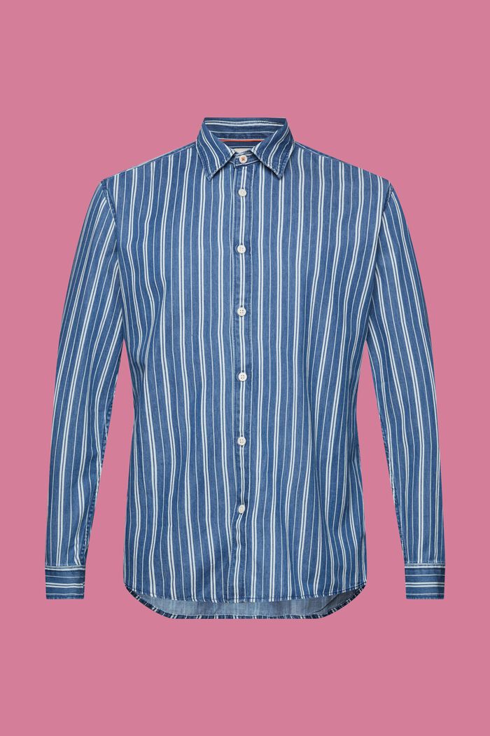 Schmal geschnittenes Jeanshemd mit Streifen