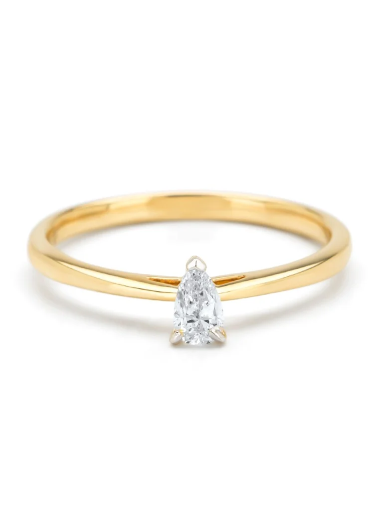 Inel din aur Diamond Point cu un diamant Starlight de 0.15 ct