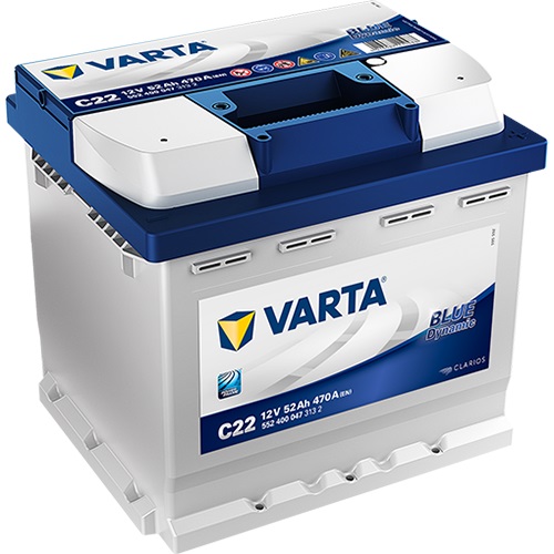 VARTA Blue Dynamic 5524000473132 Autobatterien, C22, 12 V, 52 Ah, 470 A