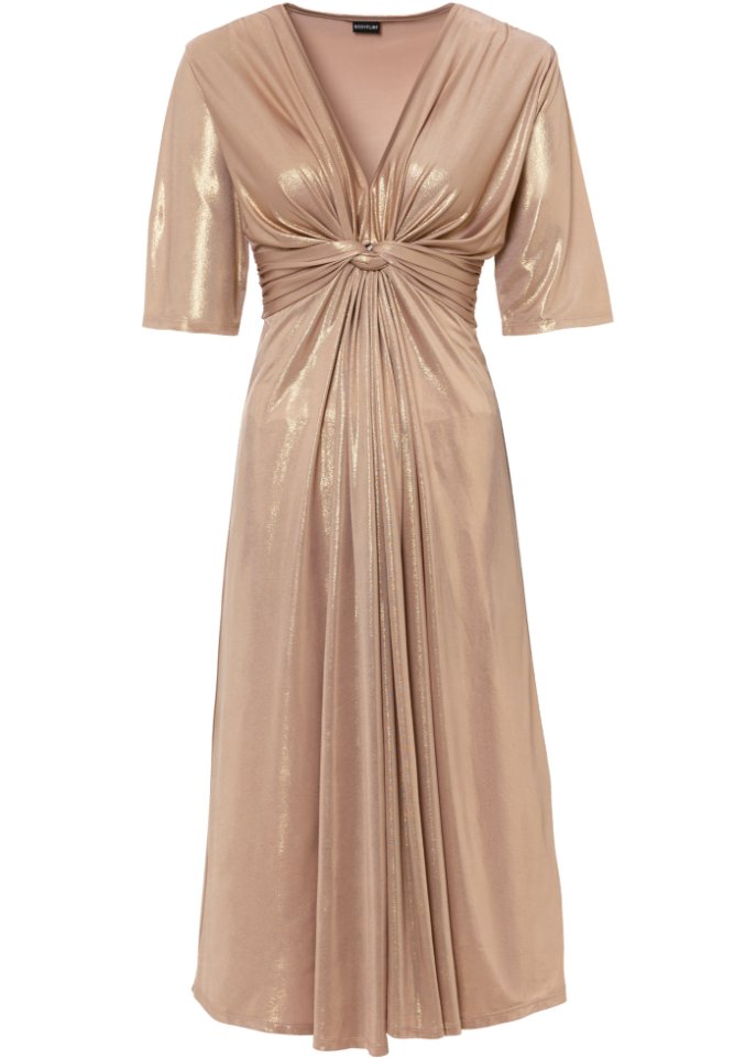 Midikleid mit Metallic-Effekt