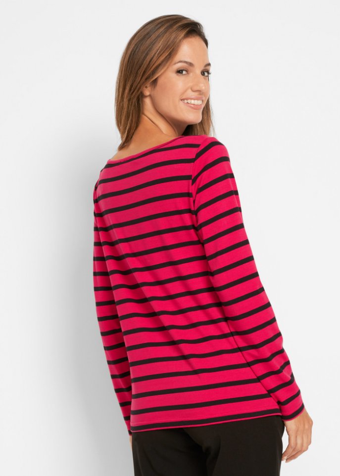 Langarmshirt mit U-Boot-Ausschnitt (2er Pack)