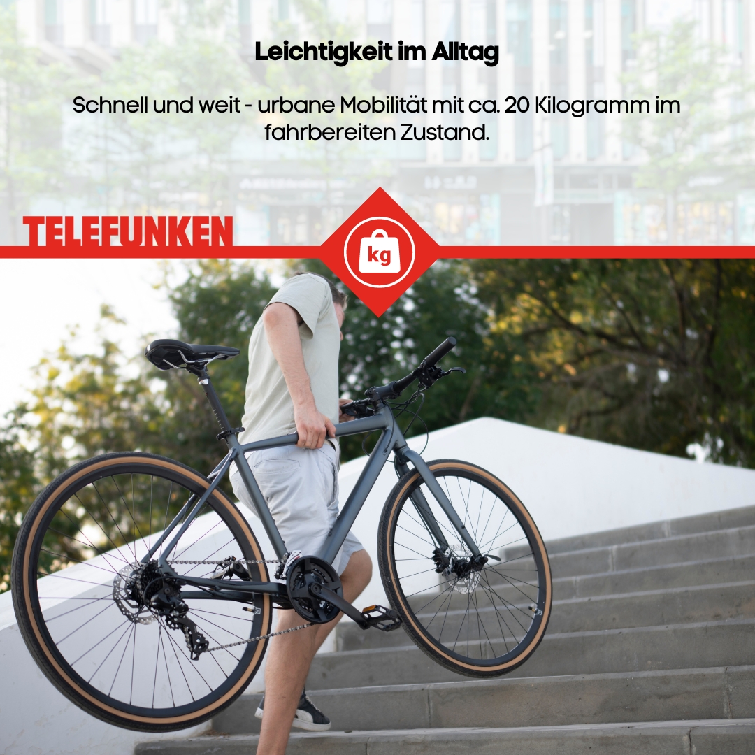 Telefunken Urban E-Bike Herren UH220 28 Zoll Hinterradmotor Automatikschaltung