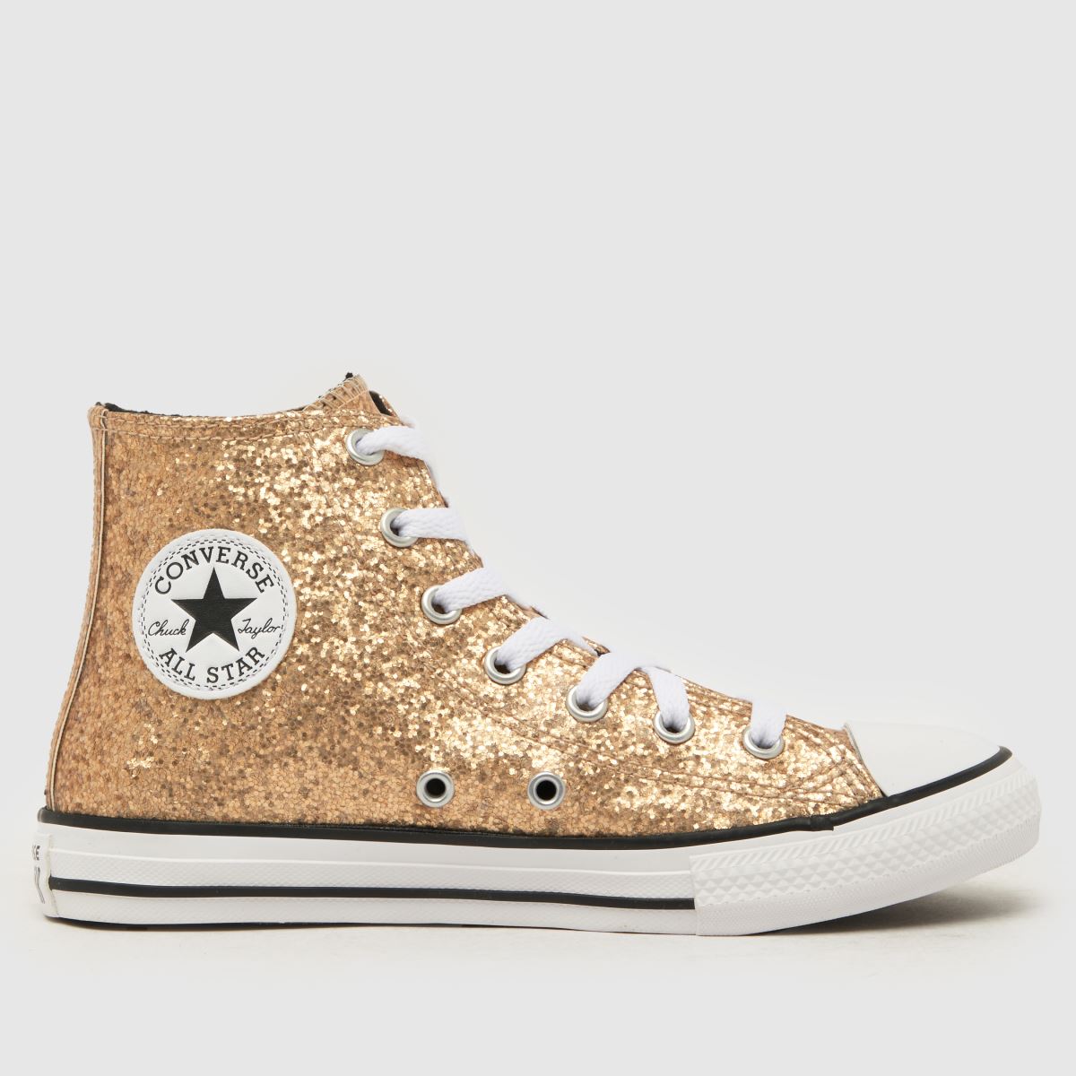 Converse guldfärgade all star hi glitter flickor juniorsneakers