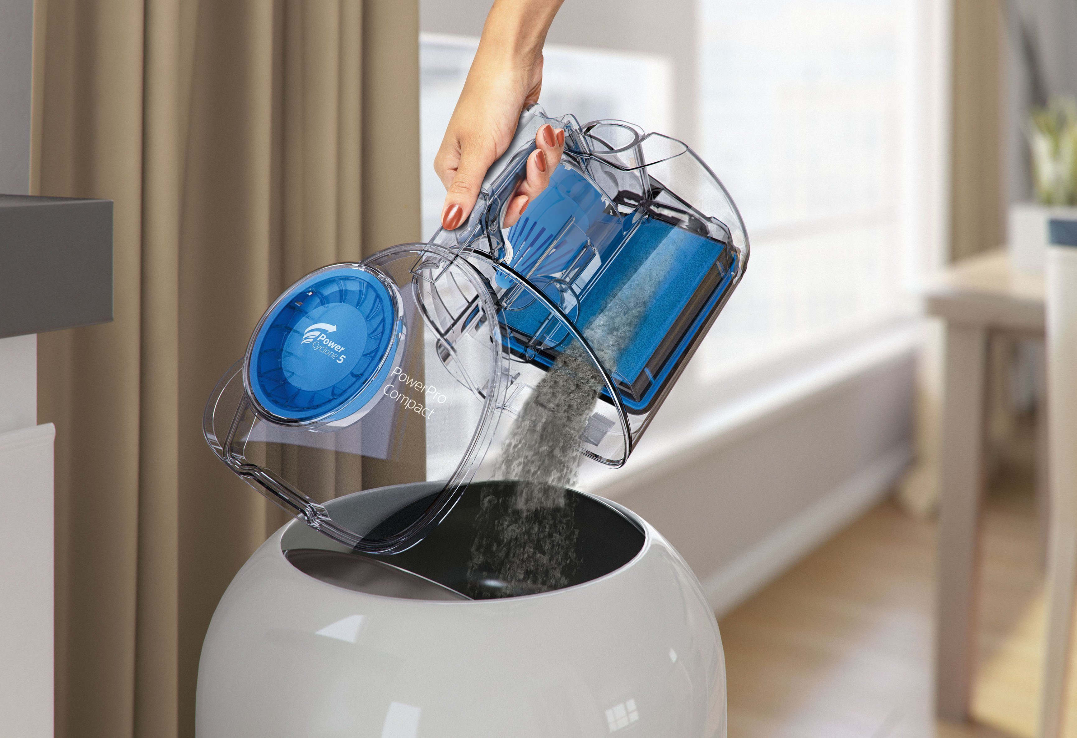 Philips Bodenstaubsauger FC9332/09, 900 W, beutellos, mit 1,5 l Fassungsvermögen und Tri-Active-Düse
