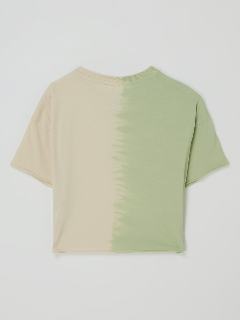 Cropped T-Shirt aus Baumwolle in mint