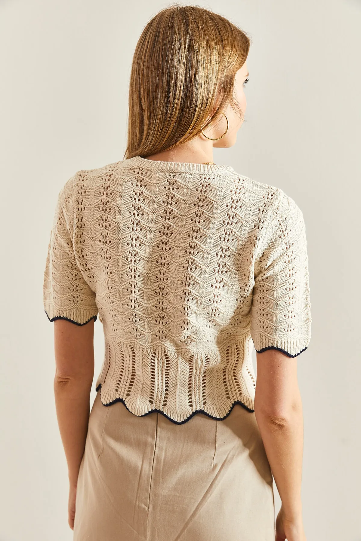 Bianco Lucci  Gemusterte Strickbluse für Damen