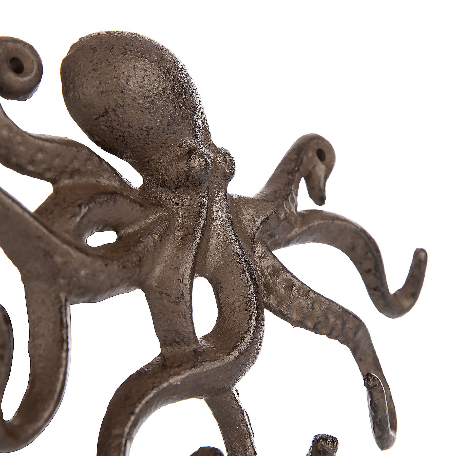 BigDean Schlüsselbrett Oktopus Design Schlüsselhaken Krake Schwar