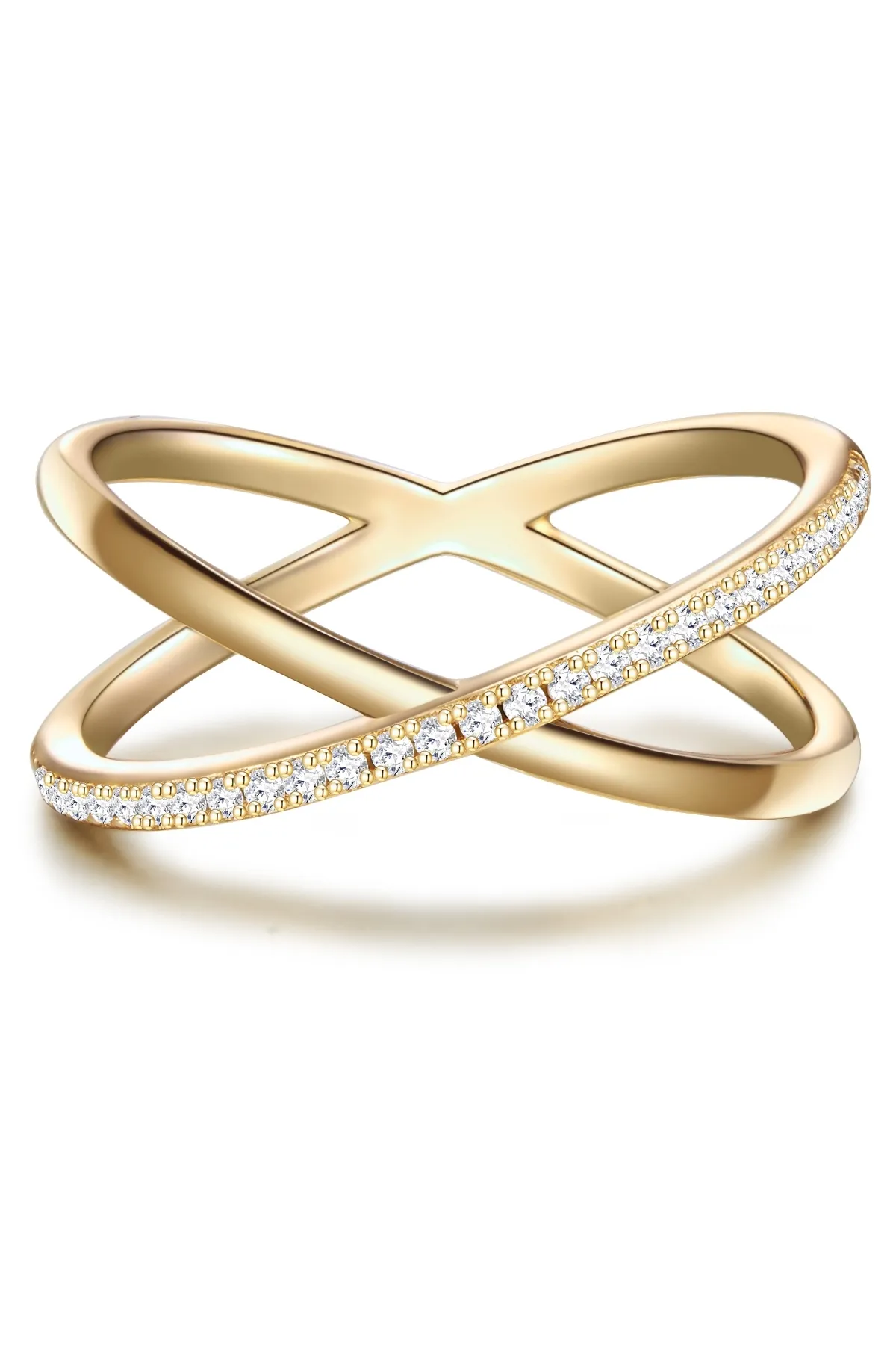 Glanzstücke München  Silberring Ring Sterling Silber gelbgold Zirkonia weiß