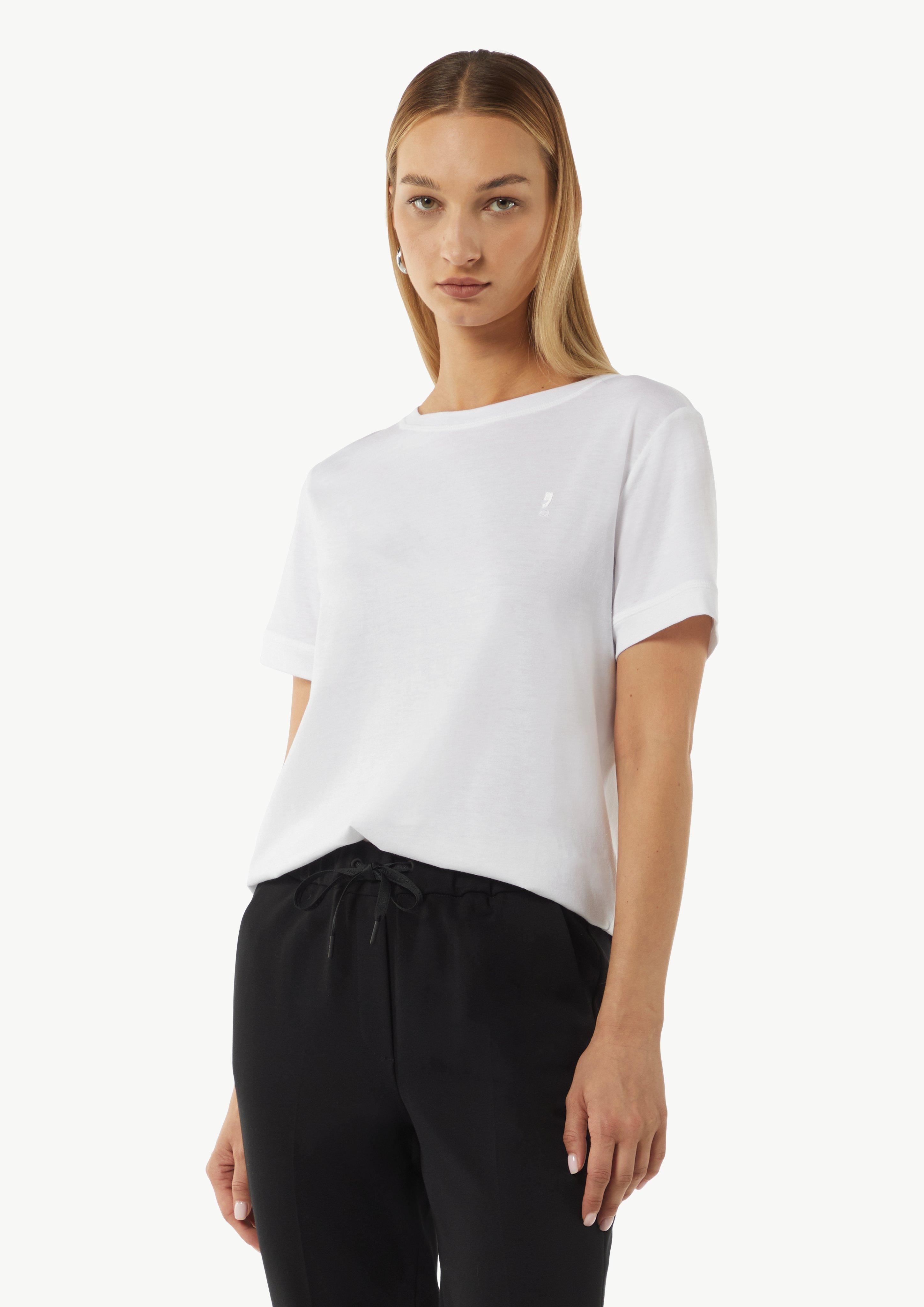 T-Shirt aus Jersey mit Logo-Detail - weiß