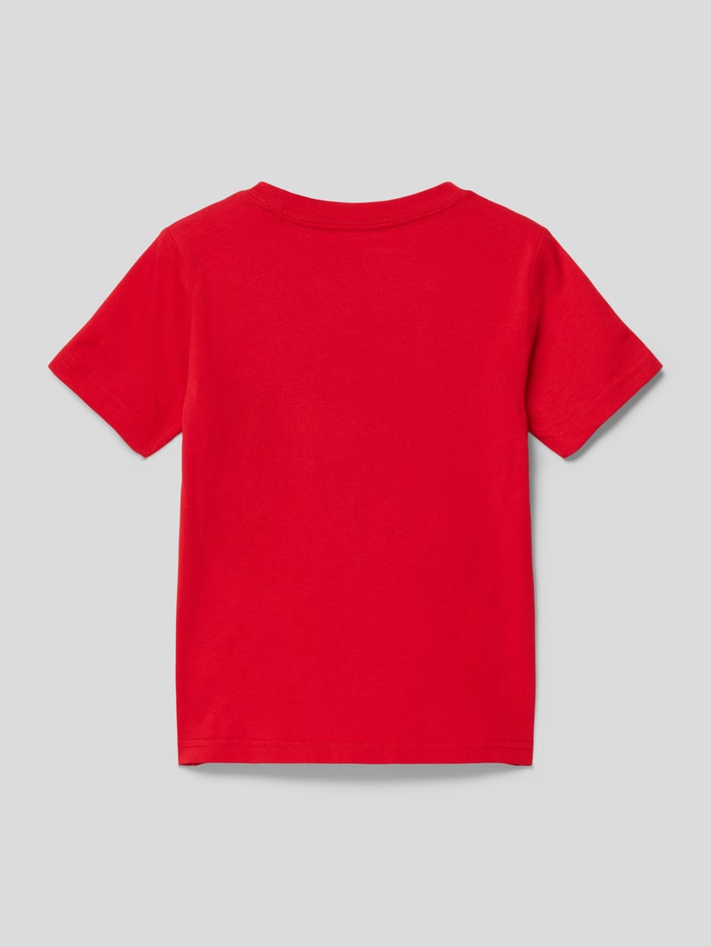 T-Shirt mit Label-Detail in rot