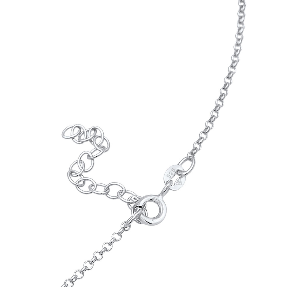 Elli Elli Collier Femmes Choker Solitaire Etincelant avec Cristaux de Zirconium en Arg collier